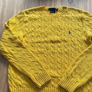 Ralph Lauren Yellow Cable Knit Sweater for Women size large